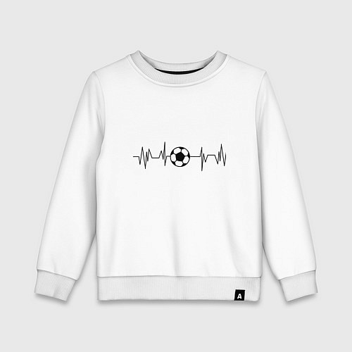 Детский свитшот Футбольный мяч в кардиограмме / Белый – фото 1