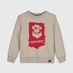 Свитшот хлопковый детский Орочий Вааагх! Горка и Морка, цвет: миндальный