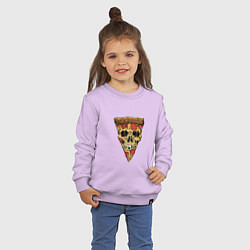 Свитшот хлопковый детский Pizza - Skull, цвет: лаванда — фото 2
