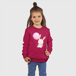 Свитшот хлопковый детский Милый Крольчонок С Воздушным Шариком, цвет: маджента — фото 2