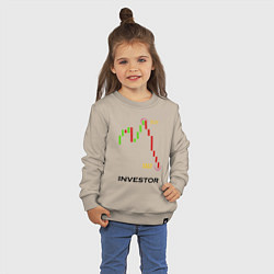 Свитшот хлопковый детский Investor, цвет: миндальный — фото 2