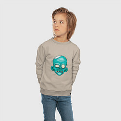 Свитшот хлопковый детский Fear Zombie, цвет: миндальный — фото 2