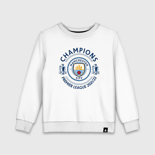 Детский свитшот Manchester City Champions 20212022 / Белый – фото 1