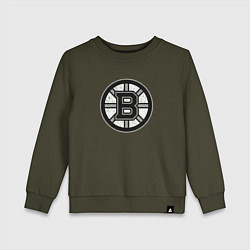 Свитшот хлопковый детский BOSTON BRUINS СЕРЫЙ, цвет: хаки