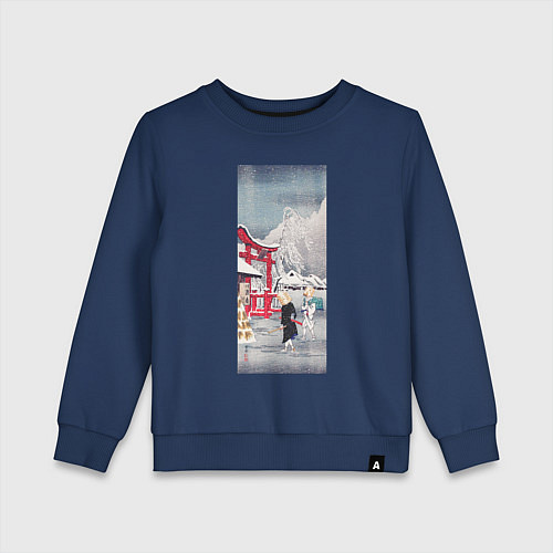 Детский свитшот Okabe in Snow Зима / Тёмно-синий – фото 1