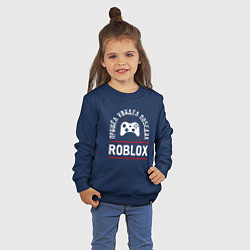 Свитшот хлопковый детский Roblox: Пришел, Увидел, Победил, цвет: тёмно-синий — фото 2