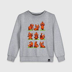 Свитшот хлопковый детский Йога красной панды, цвет: меланж