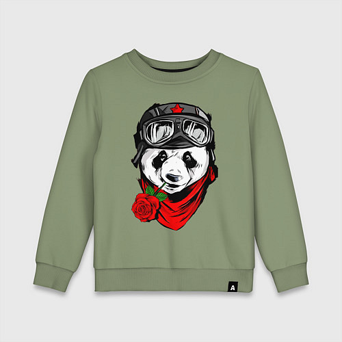 Детский свитшот Панда с розой во рту / Авокадо – фото 1