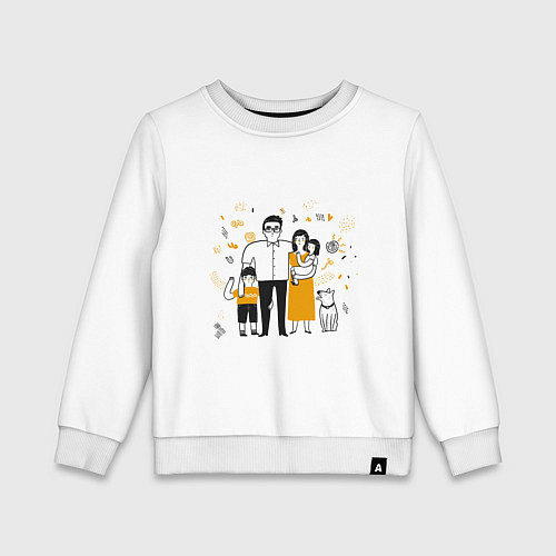 Детский свитшот FRIENDLY FAMILY / Белый – фото 1
