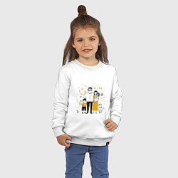 Свитшот хлопковый детский FRIENDLY FAMILY, цвет: белый — фото 2