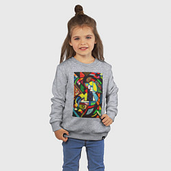Свитшот хлопковый детский Daughter in a Rocker Девочка - абстракция, цвет: меланж — фото 2