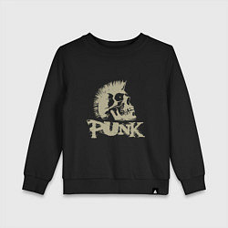 Свитшот хлопковый детский Punk Skull, цвет: черный