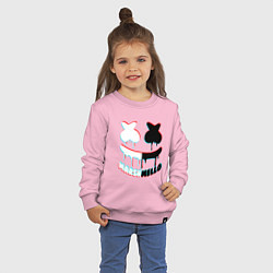Свитшот хлопковый детский Marshmello улыбка, цвет: светло-розовый — фото 2