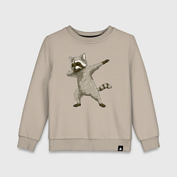 Свитшот хлопковый детский Даб енот, цвет: миндальный