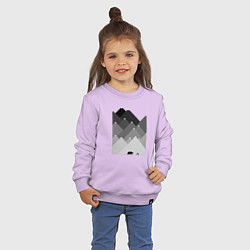 Свитшот хлопковый детский Медведь и треугольные горы, цвет: лаванда — фото 2