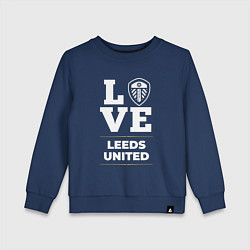 Свитшот хлопковый детский Leeds United Love Classic, цвет: тёмно-синий