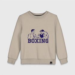 Свитшот хлопковый детский Бокс Boxing is cool, цвет: миндальный