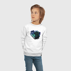 Свитшот хлопковый детский Медведь бу, цвет: белый — фото 2