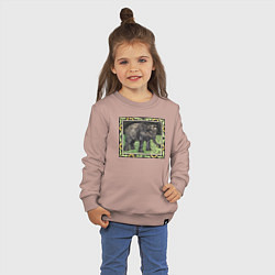 Свитшот хлопковый детский Olifant Met Fles Слон, цвет: пыльно-розовый — фото 2