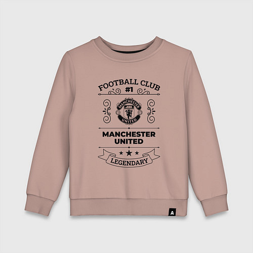 Детский свитшот Manchester United: Football Club Number 1 Legendar / Пыльно-розовый – фото 1