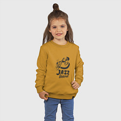 Свитшот хлопковый детский Music Jazz, цвет: горчичный — фото 2