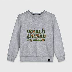 Свитшот хлопковый детский WORLD ANIMAL PROTECTION, цвет: меланж