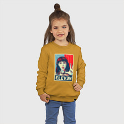 Свитшот хлопковый детский Stranger Things Eleven, цвет: горчичный — фото 2