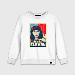Свитшот хлопковый детский Stranger Things Eleven, цвет: белый
