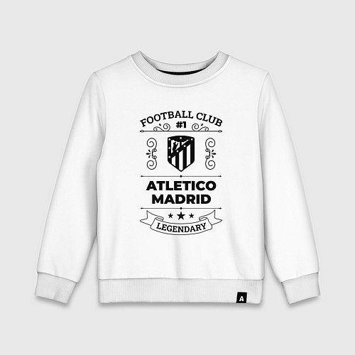 Детский свитшот Atletico Madrid: Football Club Number 1 Legendary / Белый – фото 1