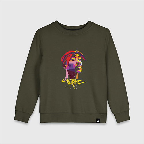 Детский свитшот Tupac Color / Хаки – фото 1