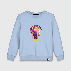 Свитшот хлопковый детский Tupac Color, цвет: мягкое небо
