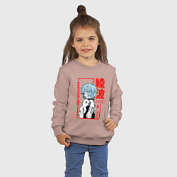 Свитшот хлопковый детский Рей Аянами ПИЛОТЫ ЕВЫ 00, цвет: пыльно-розовый — фото 2