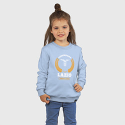Свитшот хлопковый детский Лого Lazio и надпись Legendary Football Club, цвет: мягкое небо — фото 2