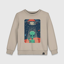 Свитшот хлопковый детский Mars Alien, цвет: миндальный