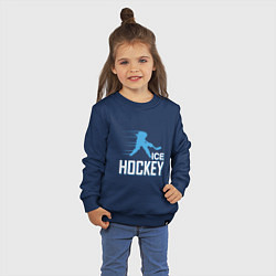 Свитшот хлопковый детский Хоккей Силуэт спортсмена, цвет: тёмно-синий — фото 2