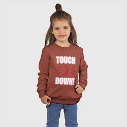Свитшот хлопковый детский Тачдаун Touchdown, цвет: кирпичный — фото 2