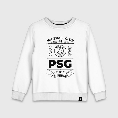 Детский свитшот PSG: Football Club Number 1 Legendary / Белый – фото 1