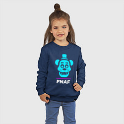 Свитшот хлопковый детский Символ FNAF в неоновых цветах, цвет: тёмно-синий — фото 2