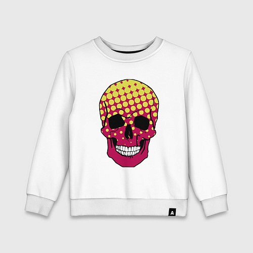 Детский свитшот Pop-art skull / Белый – фото 1