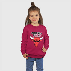 Свитшот хлопковый детский Chicago Bulls, цвет: маджента — фото 2