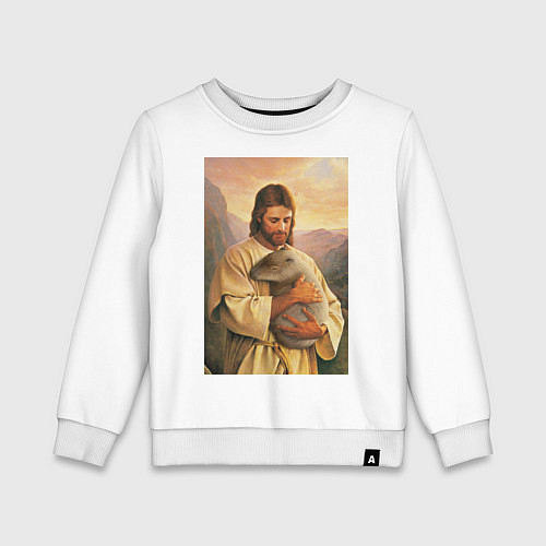 Детский свитшот Иисус и капибара / Белый – фото 1