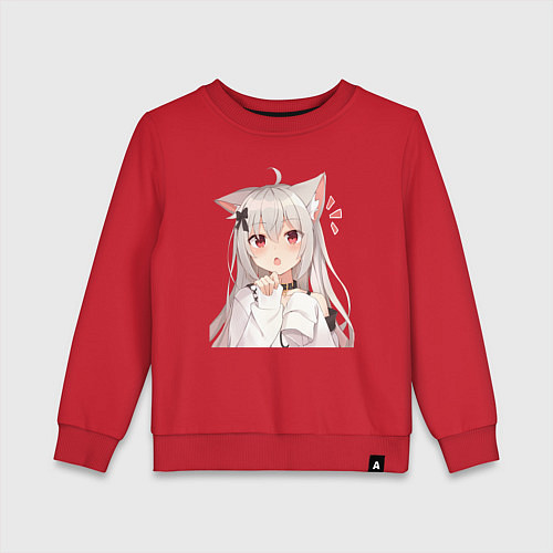Детский свитшот Неко кошка-девочка / Красный – фото 1