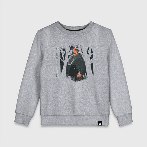 Детский свитшот Оранжевая луна и песни под гитару / Меланж – фото 1