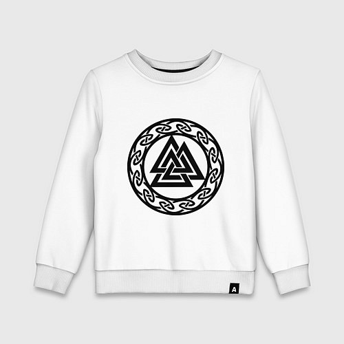 Детский свитшот Валькнут - символ Одина / Белый – фото 1
