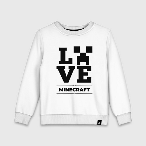 Детский свитшот Minecraft love classic / Белый – фото 1