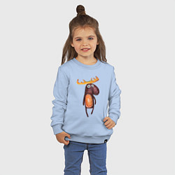 Свитшот хлопковый детский Прикольный лосяш, цвет: мягкое небо — фото 2