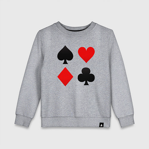 Детский свитшот Четыре масти игральных карт / Меланж – фото 1