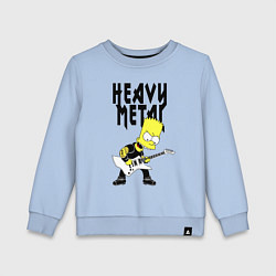 Свитшот хлопковый детский Барт Симпсон - heavy metal, цвет: мягкое небо