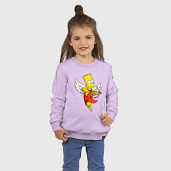 Свитшот хлопковый детский Барт Симпсон - купидон, цвет: лаванда — фото 2