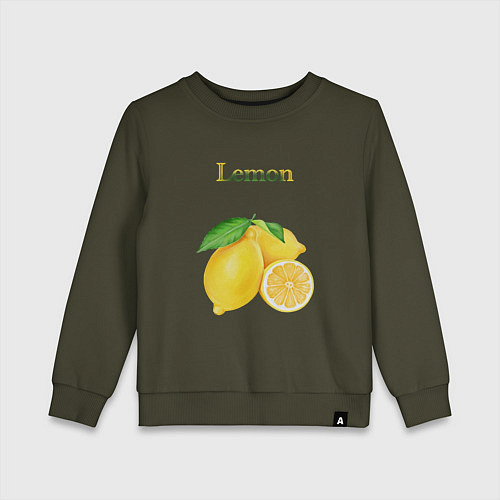 Детский свитшот Lemon лимон / Хаки – фото 1